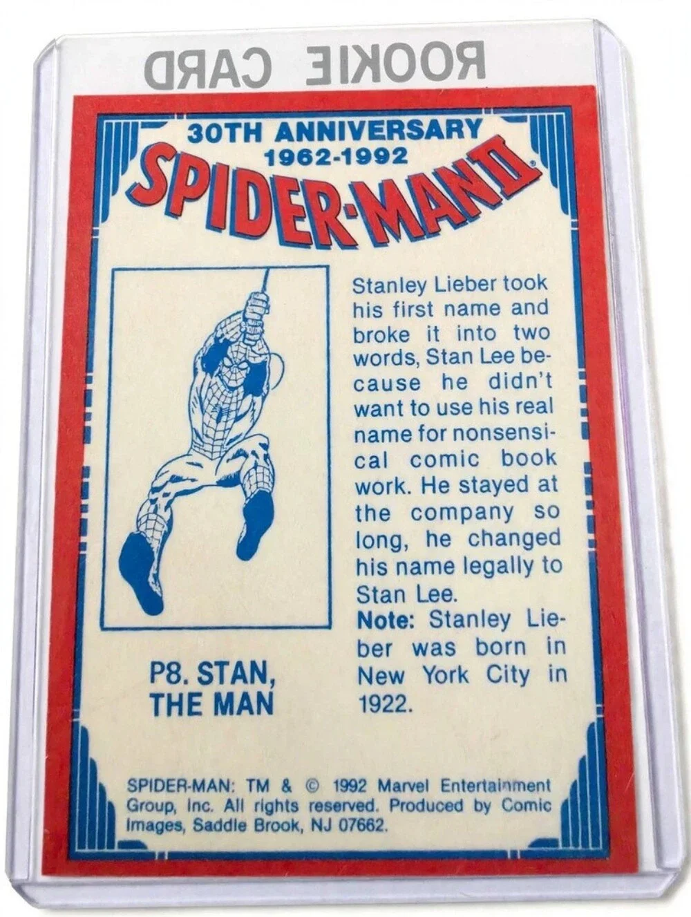 1992 Spider-Man 30th Anniversary Card Stan The Man Holographic Holo Comic